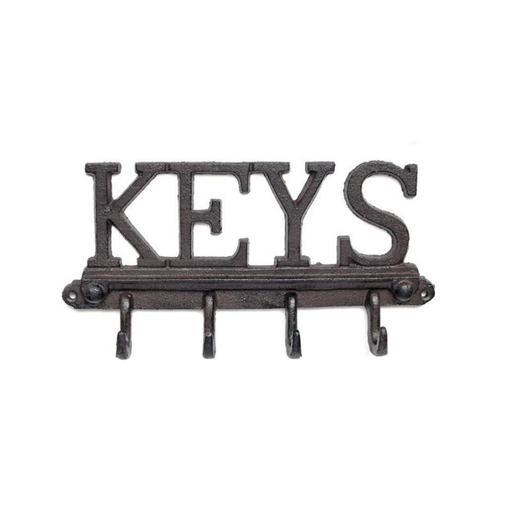 DXTFDHB Cast Iron Key Holder, Decorative Wall Mounted, Vintage Key Hanger Rack for Coats, Hats, Towels, Clothes(Keys-shaped)