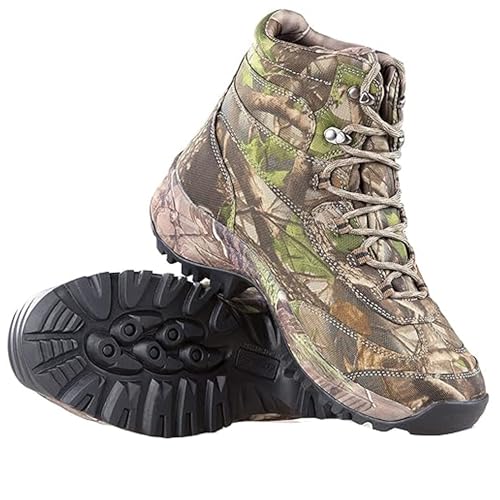 Chaussures de randonnée camouflage imperméables et antidérapantes pour homme, bottes tactiques d'extérieur légères et robustes, camouflage, 43 EU