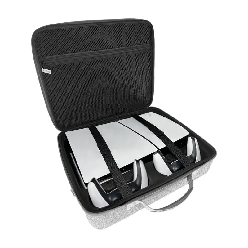 Image of TMG Storage Bag for PS-5(Slim), Carrying Case Portable Waterproof Shockproof Nylon Fabric Bag Fits for PS-5 (Slim) Travel Bag