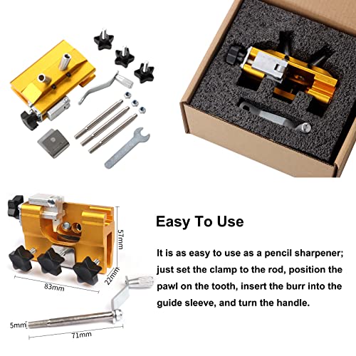 MEEYI KettensäGe SchäRfgerät, Zahnschärfer Kettensägenschärfer Kit Chainsaw Chain Sharpening Jig Mit 3 Schleifköpfen… – Bild 6