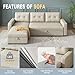 YOPTO L-Shape Reversible Sectional Sleeper Sofa Bed 4 in 1 Pull Out Couch with Storage Chaise & Removable Back Cushions,Convertible Sleeper Corner Couch Pull-Out Sofa Bed for Living Room,Office