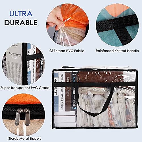 SGHUO-Clear-Zippered-Storage-Bag-Plastic-Vinyl-Clear-Storage-Bag-for-Blanket-Clothes-Comforter-Bedding-Moving-Bag-with-Zipper-and-Reinforced-Handle-4pcs