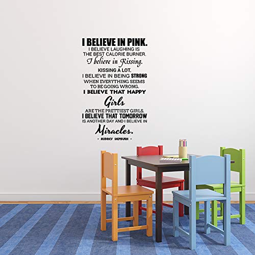 Buy KCWALLDECALS I Believe in Pink Quote Wall Decal Online at Low