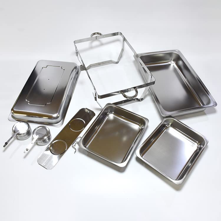 BATLAM Chafing Dish Set 9L Contenitore riscaldante in Acciaio Inox, Contenitore riscaldante per Piatti, scaldavivande Contenitore Termico per Catering Buffet Party