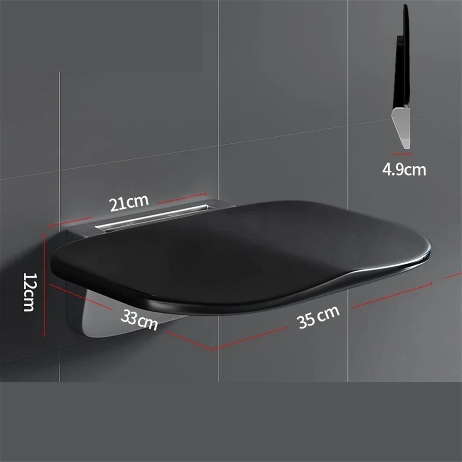 Taburete de baño Plegable Pared, Asiento Ducha Antideslizante con asa, Silla Inodoro Que Ahorra Espacio, Banco Seguridad para Personas Mayores