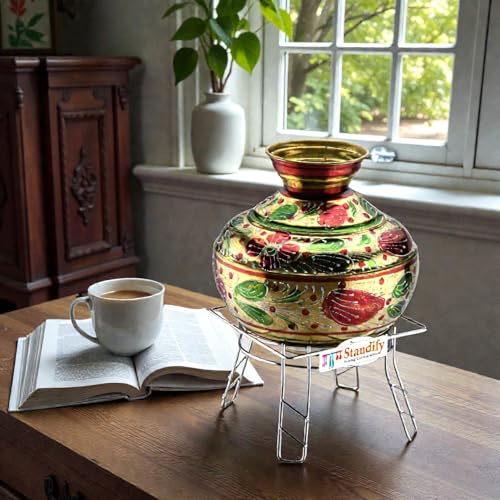 Image of FineArtsMatka Stand X Fine Trivet Stand Stainless Steel Heat Resistant Trivet for Kitchen Multi-Purpose Heavy Duty Hot Pot & Pan Mat Hot Utensil Stand.
