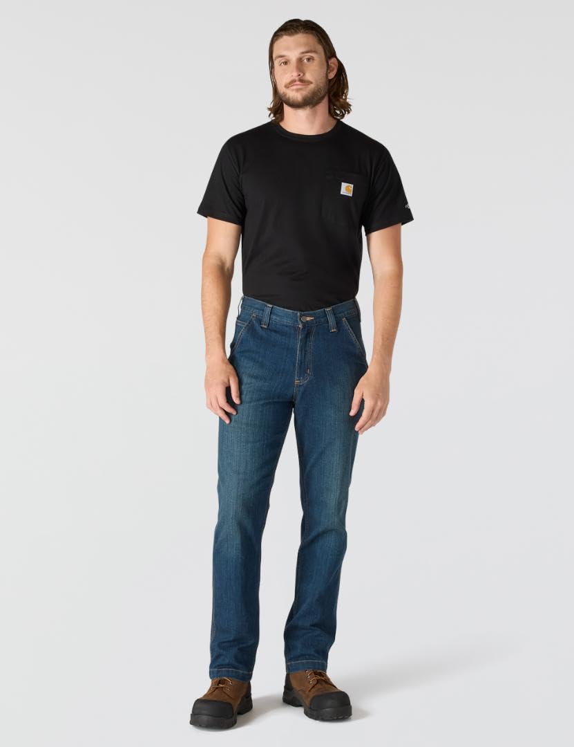 Carhartt Relaxed Straight Rugged Flex Denim Dungaree - Spodnie robocze Mężczyźni
