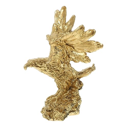 Holibanna decoración de la Pared del águila decoración de águila cifra Adornos de águila Vintage hogar Escultura figurita de águila Adorno de Escritorio estatuilla Artesanal de Resina Golden