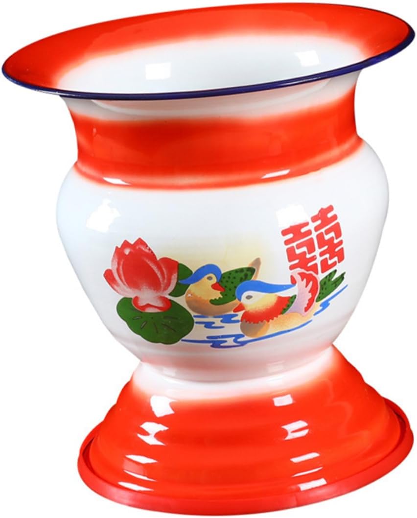 1pc Chinese Traditional Enamel Spittoon Cup Urinal Pail Pot for Adults