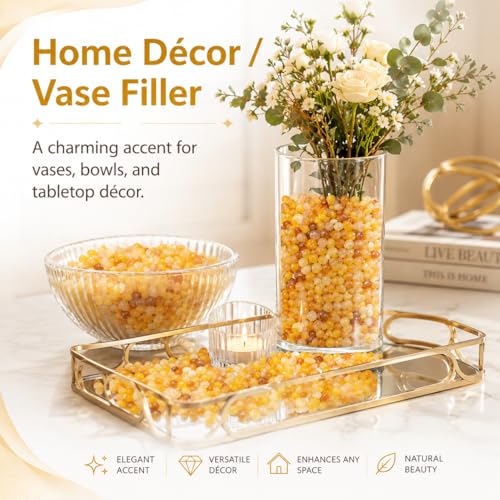 Image of Polished Yellow Agate Crystal Chips 200 Pcs - 0.3 inch 10 oz Tumbled Stone Chips Crushed Sea Glass Stones Healing Reiki Quartz Crystal Making Home Decoration