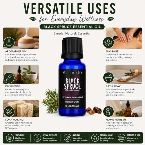 Aceite esencial Black Spruce 100% puro 10 mL miniatura 5