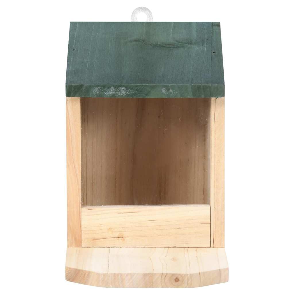 Eichhörnchen Futterhäuser aus Tannenholz 4er Set mit PVC-Schutz Klappdach stabil 12x23x17,5 cm Futterstation für Garten Balkon als Schutz und Futterplatz für Eichhörnchen
