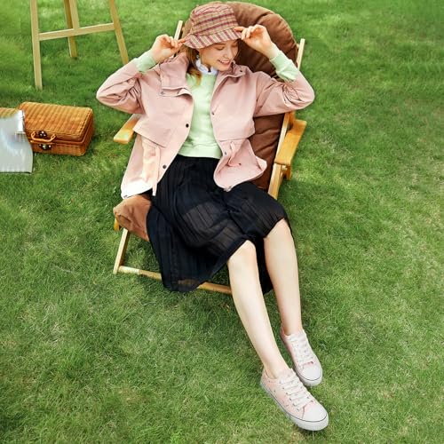 Image of Adokoo Canvas Tennis Shoes for Women Low Top Casual White Black Sneakers for Women Lace Up Fashion Comfortable Walking Shoes