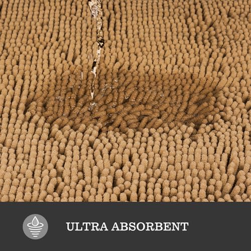 Yeaban Badezimmerläufer, 76,2 x 127,7 cm, dicker Chenille-Badteppich, saugfähig und waschbar, extra groß, rutschfest… – Ansicht 4