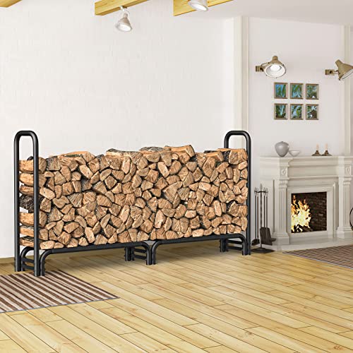 Mr Ironstone 8Ft Firewood Rack Outdoor With Mesh Base thumb #8