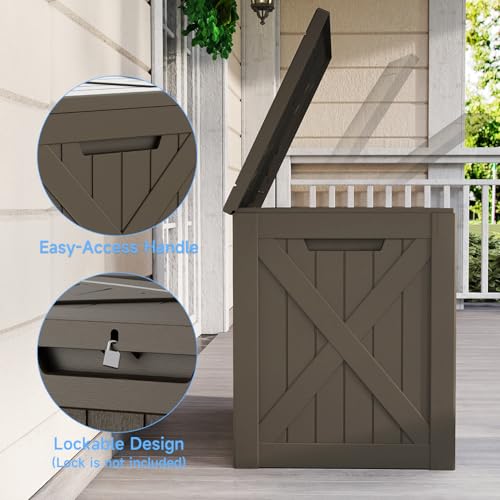 Image of 40 Gallon Outdoor Storage Box Waterproof, UV Resistant Resin Deck Box for Patio Furniture, Outside Storage Box for Garden Tools, Patio Cushions, Grey