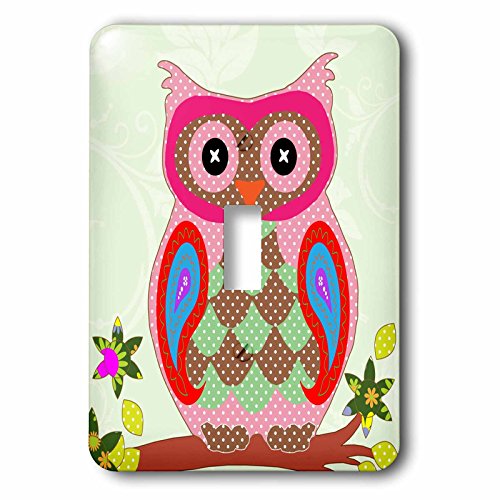Interrupteur à baïonnette hibou patchwork adorable 3dRose LSP_233699_1 décoratif