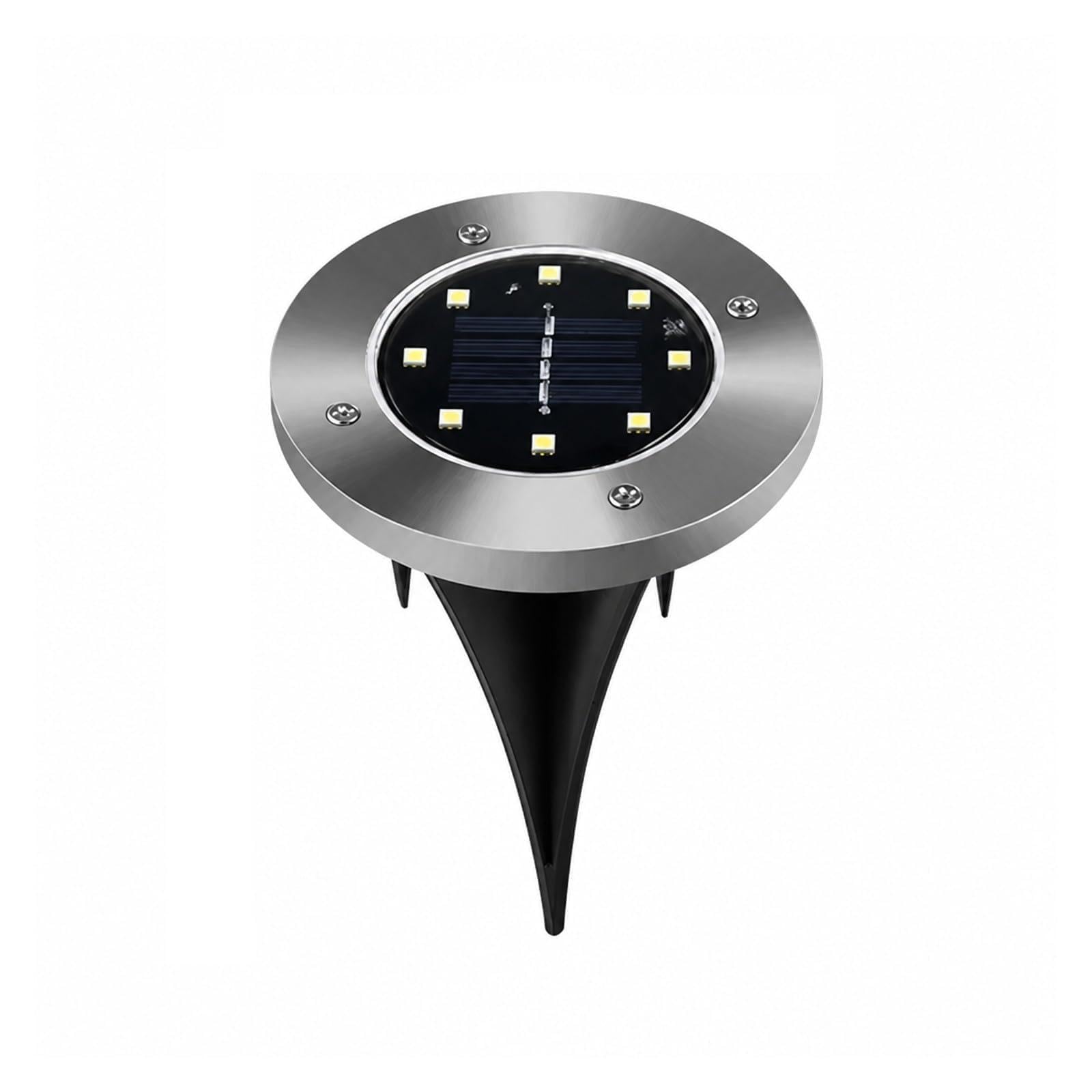 AMRTTWY In Ground Lights, Solar Lights Outdoor Disk Underground Lamp(8LED-Warm White,4Pcs)