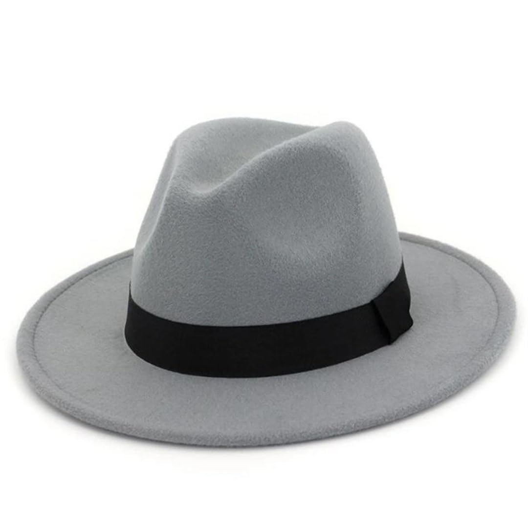 Unisex czapki fedora dżentelmen wełniana czapka szara czapka jazzowa top szerokie rondo zimowa filcowa czapka