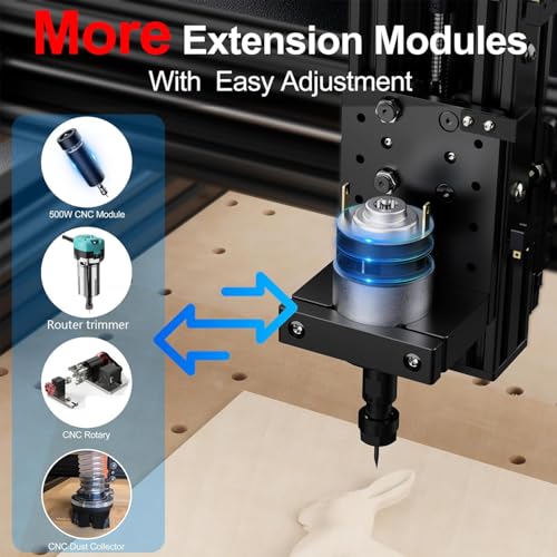 Fresadora CNC Twotrees, máquina CNC de 3 eixos totalmente em metal TTC450, área de trabalho 46 x 46