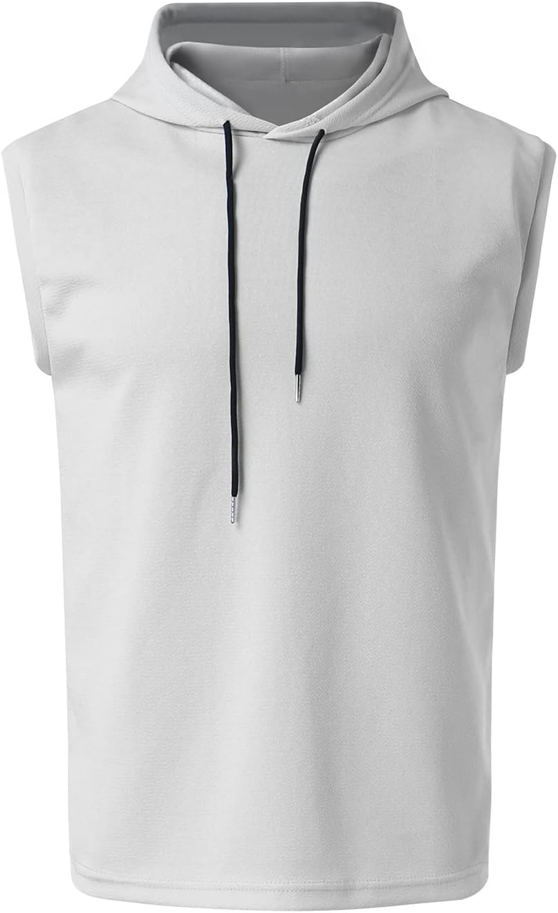 Débardeur à Capuche Sans Manches Homme - Gilet Décontracté Uni - Printemps/été - Taille Large Disponible