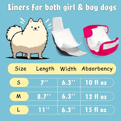 Image of LeapSheep Dog Diaper Liners Pee Pads for Male and Female Dogs, Dog Period Pads, Super Soft Absorbtion Dog Booster Pads Fits Belly Bands, Wraps and Washable Doggy Diapers Female (S, 20)