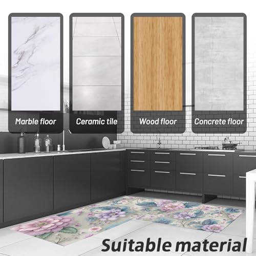 Alfombra de estilo étnico tradicional para cocina y pasillo azul 8