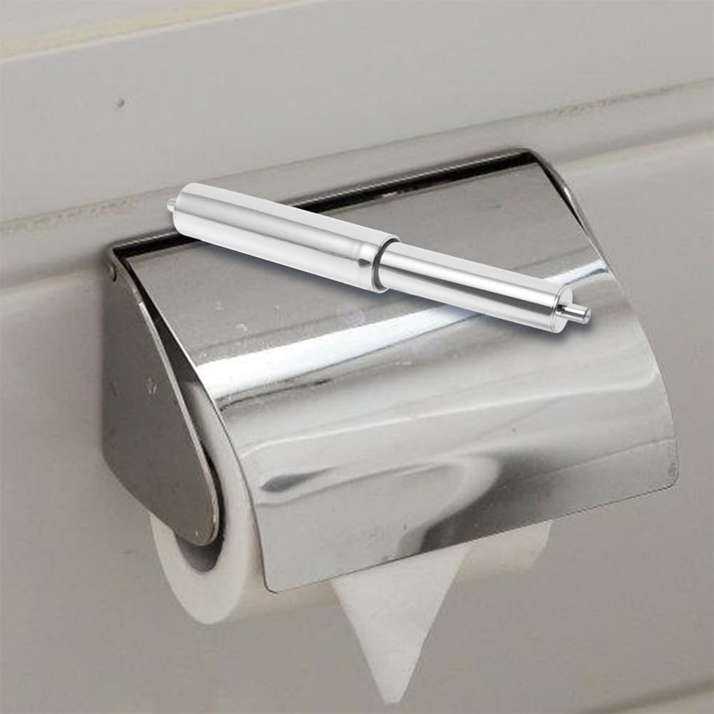 Homoyoyo 3 Pieces Universal Plastic Spring Loaded Toilet Paper Roller Rod Toilet Paper Holder Spring Rod for Bathroom Makeover Apartment Friendly,Renter,No-Drill for Holder Roller Replacement,Tapered — Amazon image 8