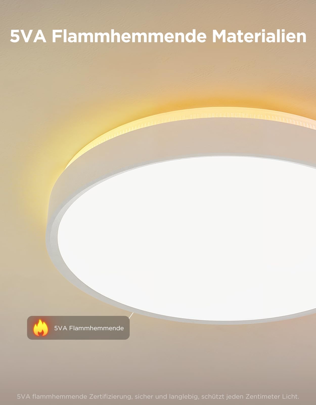 Govee Deckenlampe RGBIC 48,5W Smart LED Deckenleuchte 4300lm Kompatibel mit Matter Alexa Google Assistant Dimmbar Ø38cm