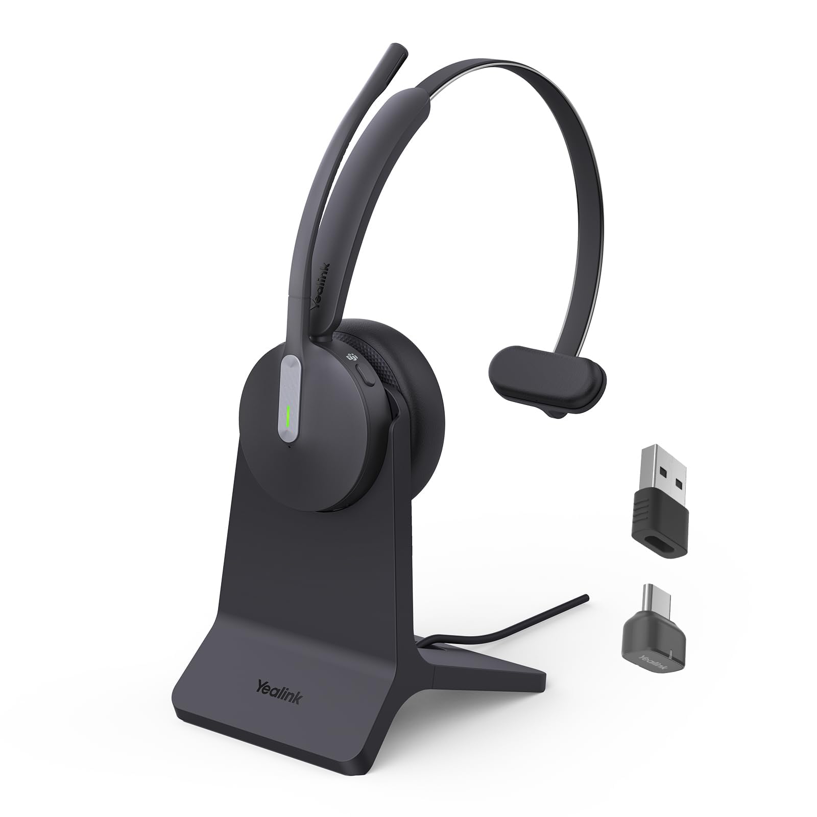 Yealink BH70 mit Ständer Bluetooth Headset mit Mikrofon für Homeoffice, bis zu 35h Gesprächszeit,3 KI Mikrofon Geräuschunterdrückung,Zoom Zertifiziert Bluetooth Kopfhörer Kabellos,50m Funkreichweite