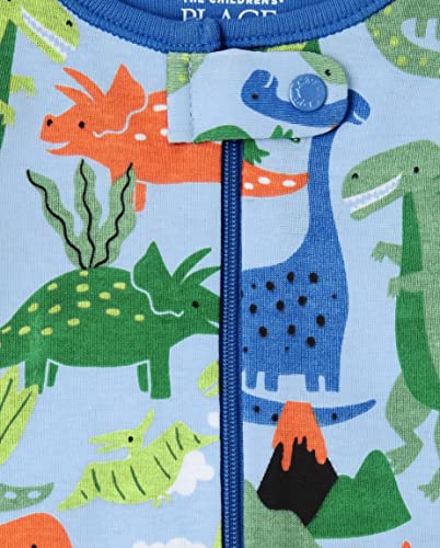 Image of The Children's Place 2 Pack Baby and Toddler Boy Snug Fit Cotton Zip-Front One Piece Pajama