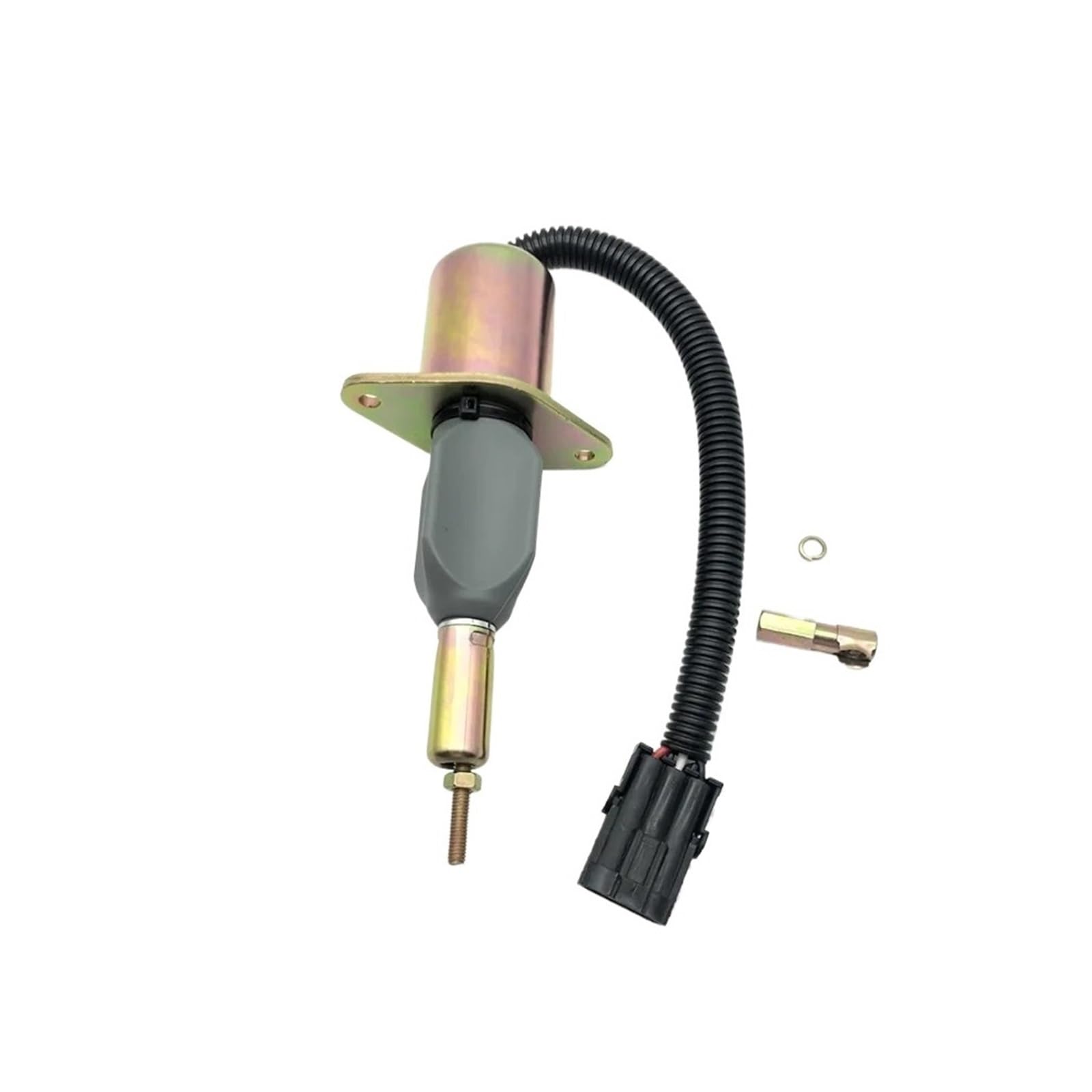 Solenoide de corte de combustible Solenoide de parada de combustible de 12 V y 24 V 3930234, 3928161 y 3964624. Compatible con Cummins 6CT de 8,3 L. Compatible con Komatsu.(24V)
