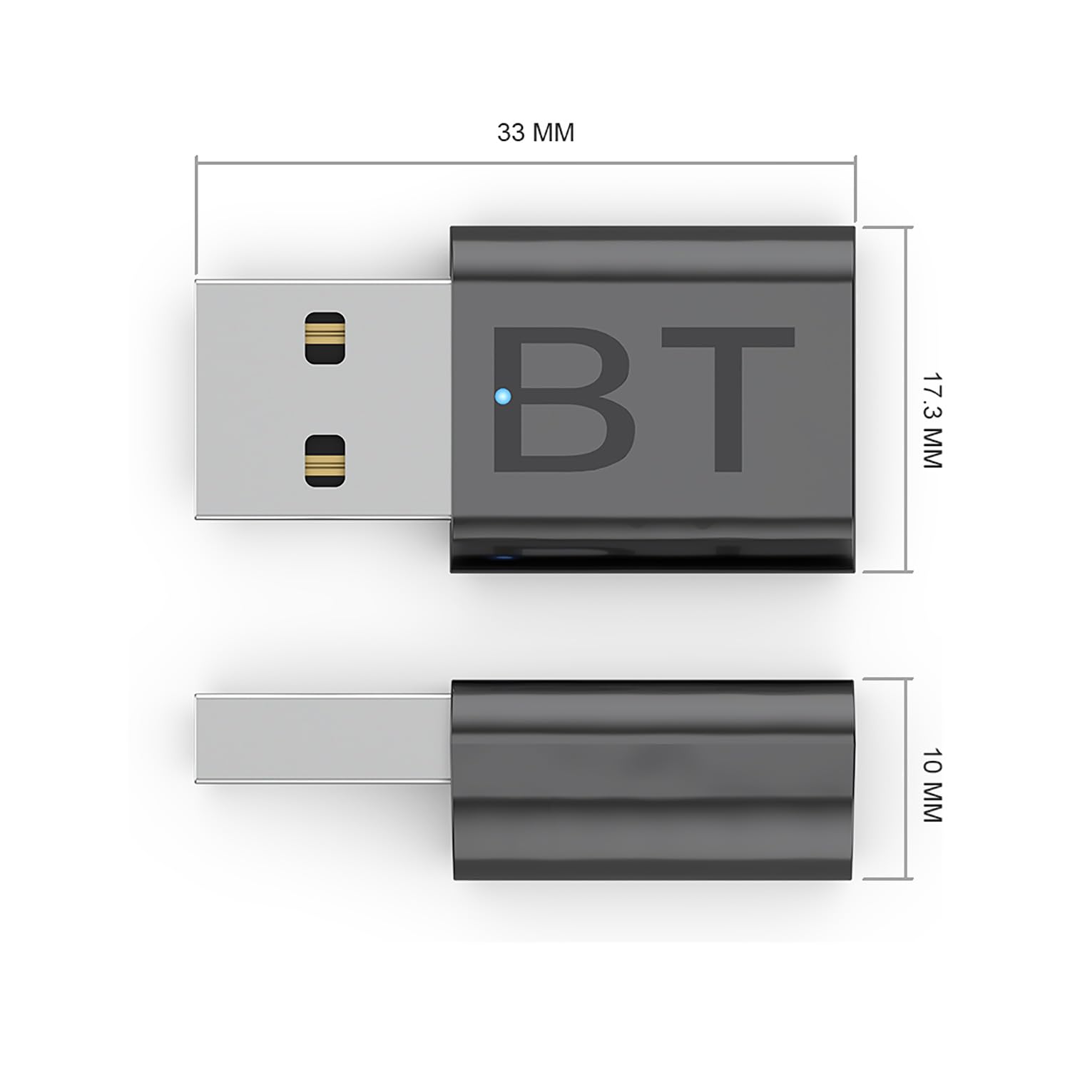 Mini receptor Bluetooth USB 2 en 1, adaptador de audio inalámbrico 5.4 de 3.5 mm, kit de receptor de música para el hogar o el coche, adaptador Bluetooth (entrada auxiliar) con cable de 3.5 mm