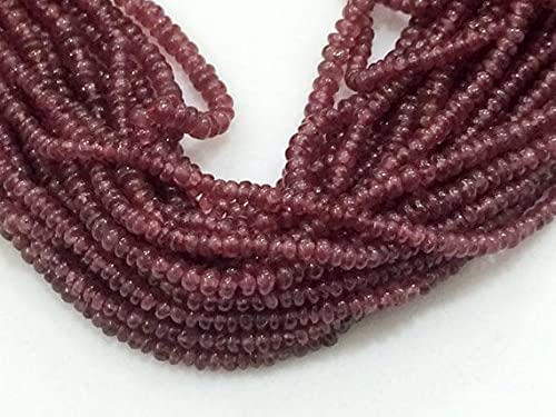 Collier rubis naturel véritable perles rondelles 2.5mm bijoux