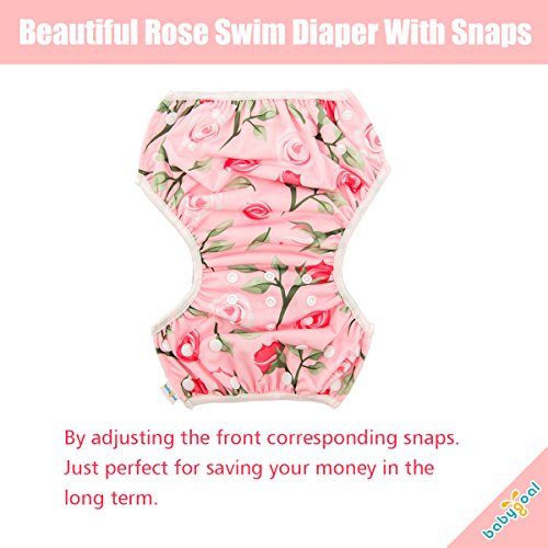 Babygoal Baby Girl Swim Diaper, Reusable Adjustable Washable Swim Underwear Fits 0-8M Baby Gifts And Swimming Lessons One Pack #TOP4