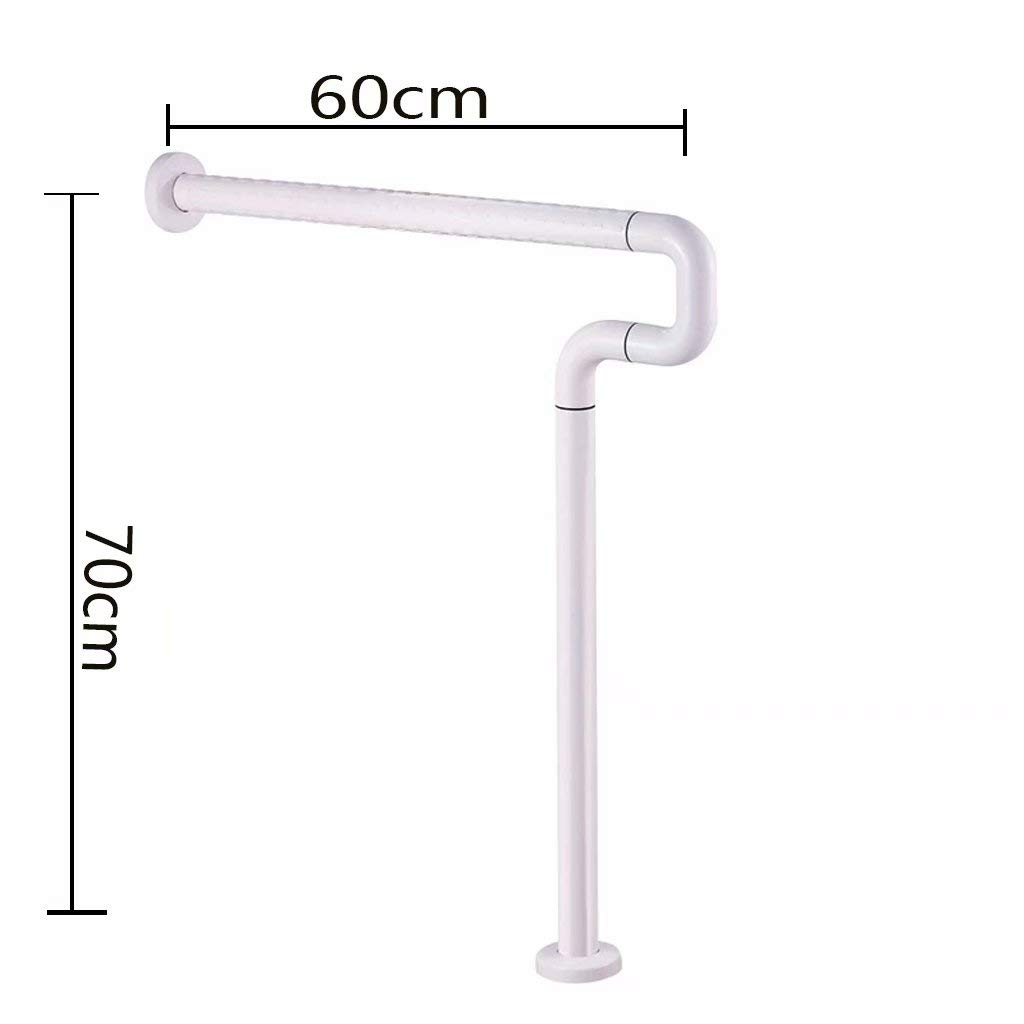 Ringhiera per WC a forma di U, supporto per sedile del bagno per folle speciali a casa e in hotel (acciaio inox) per anziani, disabili, giallo, 60 x 70 cm (giallo 60 x 70 cm)
