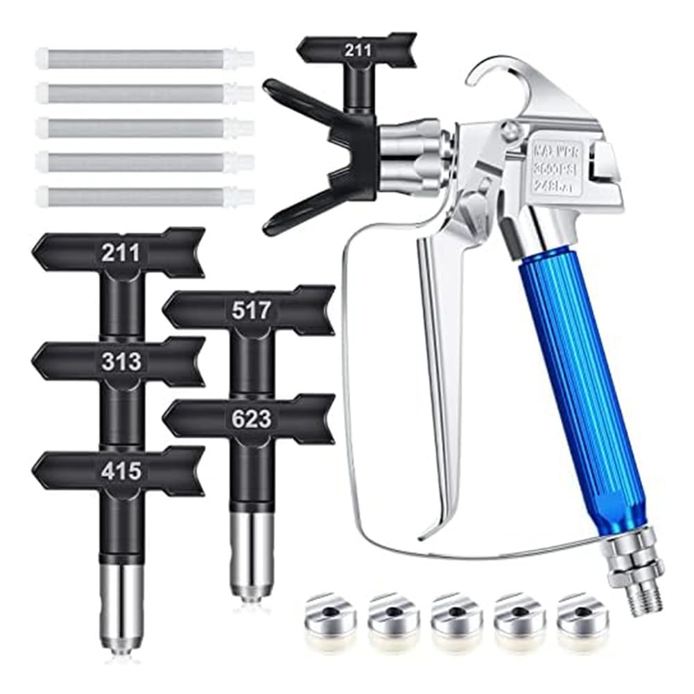 Kit de 12 pulverizadores de pintura sin aire: puntas de boquilla, filtros y fácil instalación