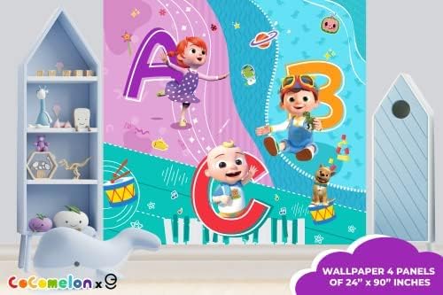Miniatura 3 de JJ, YoYo y Tomtom CoComelon - Papel tapiz autoadhesivo  Decoración de pared para niños CoComelon  Decoraciones Cocomelon para niños y niñas