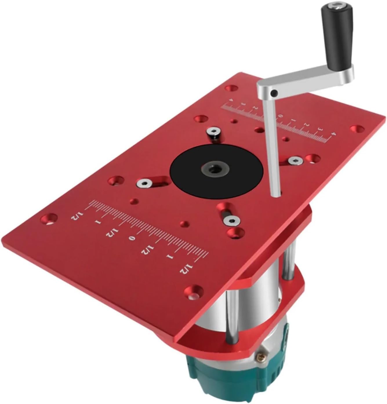 Router Lift with Fixed Base - Aluminum Router Insert Plate - Woodworking Universal Router Lift Base for 65mm Dia Router Motor(Single Black Plate)