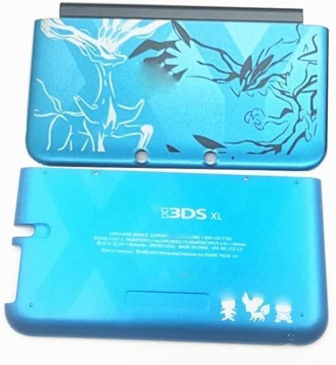 Image of Top & Bottom Faceplate Cover Plate Case Housing Shell for 3DS XL /LL Console Front Back Cover (koudai Blue)