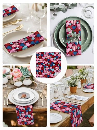 Servilletas de Tela Valentine’s Love Set x4 20x20 pulg miniatura 6