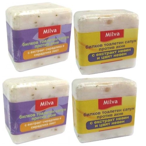 4 jabones antiacné con hierbas y ácido salicílico, para cuerpo y cara (4 x 60 g)