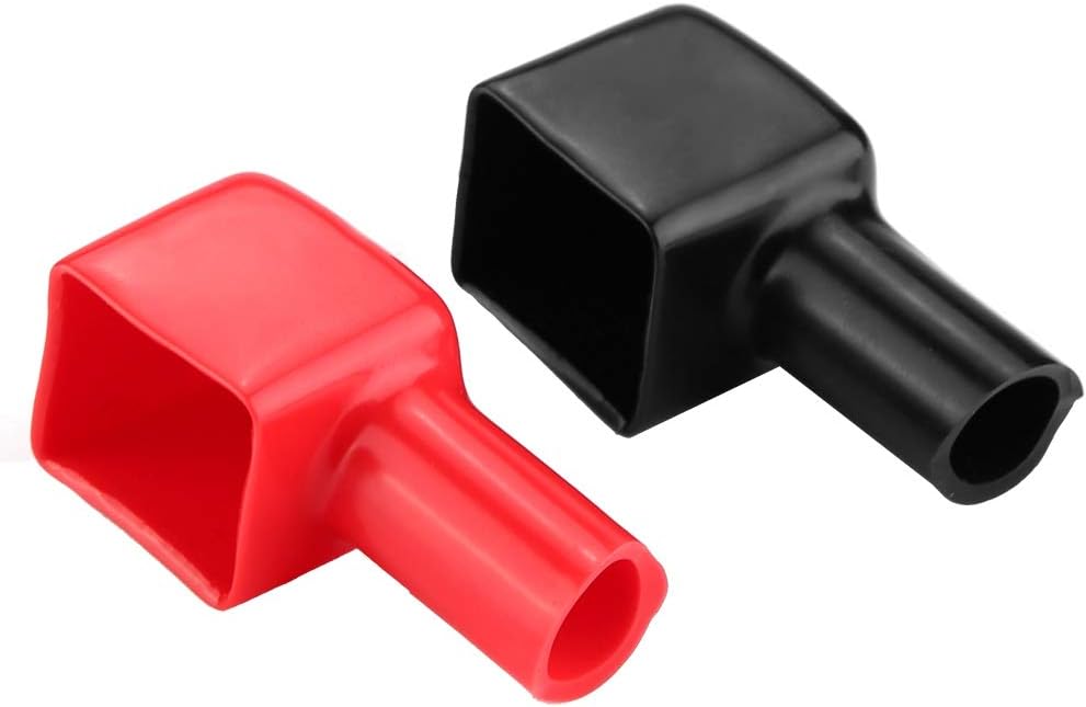Battery Terminal Caps, Good Insulation Black Red 4.5x2x2cm Wearproof Battery Terminal Insulating Protector for Car