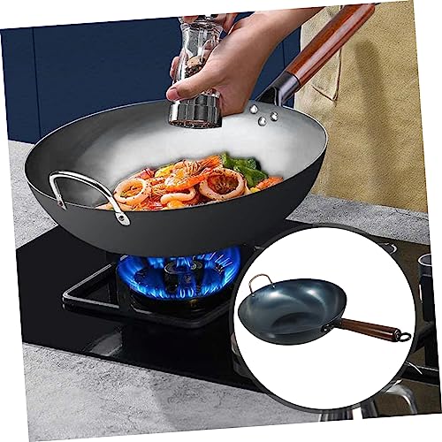 Wok de hierro Unomor con mango de madera miniatura 7