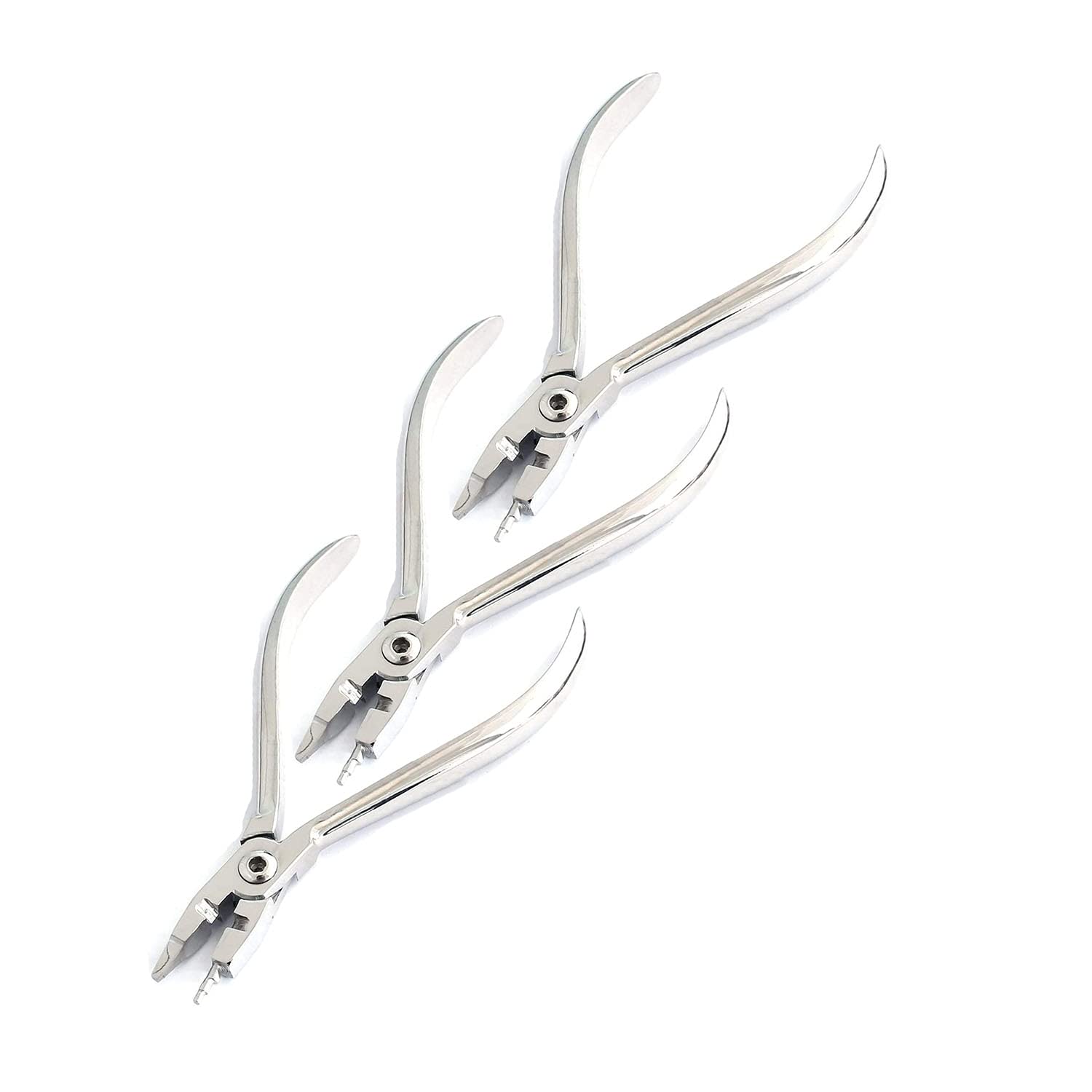 OdontoMed2011 Set of 3 Pieces Kim Plier Dental Plier with Cutter Stainless Steel Orthodontic Instrument Silver Ortho Pliers Dental Tools Supplies ODM