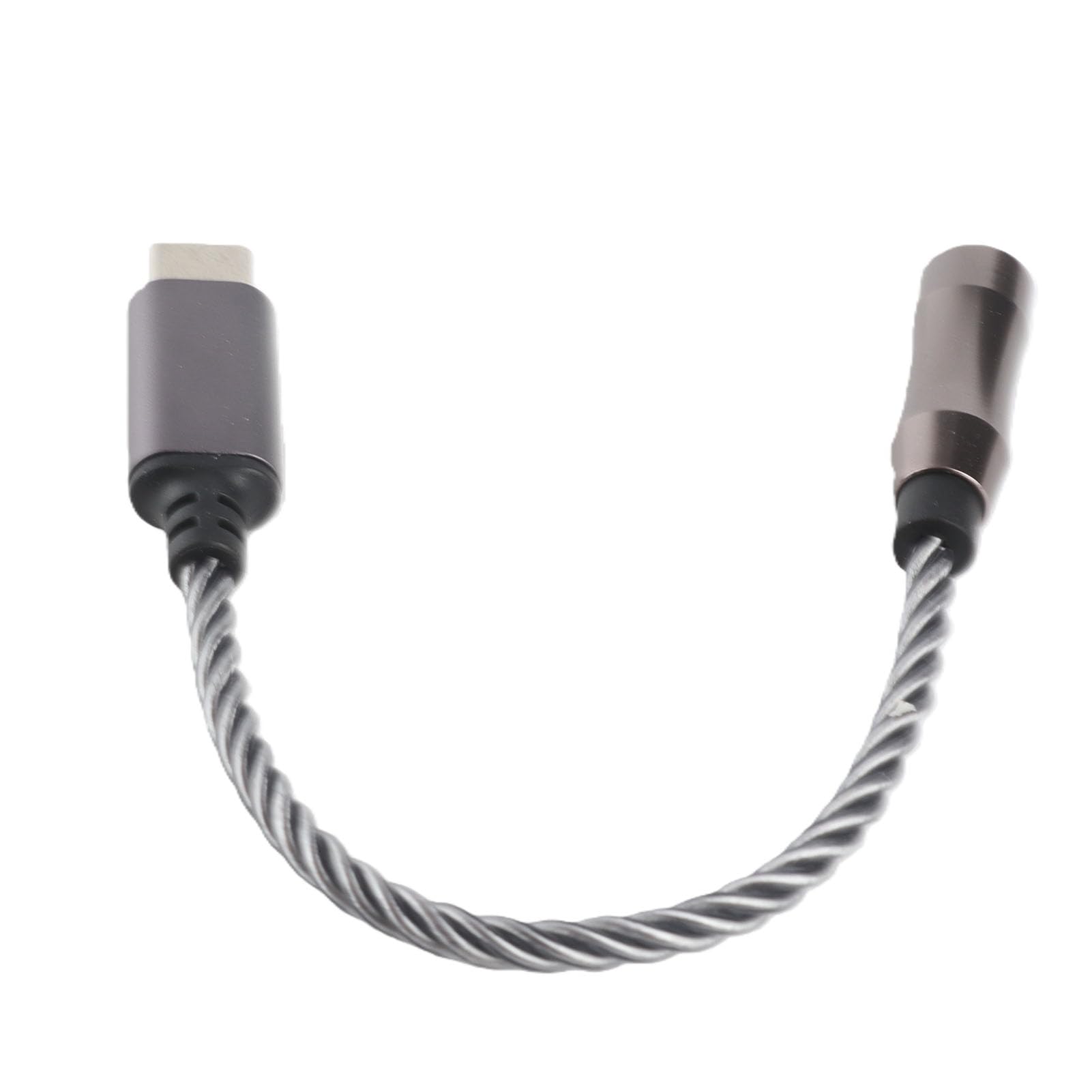 AMONIDA Adattatore Amplificatore per Cuffie da Tipo C a 3,5 Mm Qualità Premium per gli Amanti della Musica Costruzione Placcata Argento da 15 Cm (Grigio freddo)