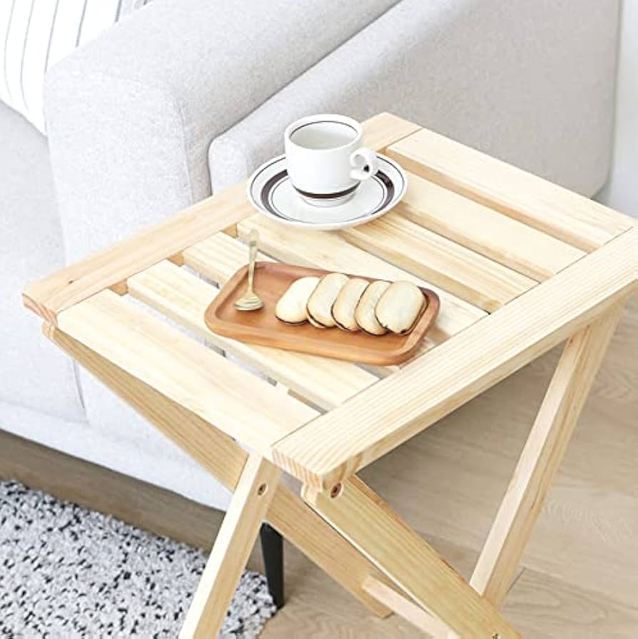 Amazon｜木製 フォールディングテーブル ウッド 幅45cm サイド