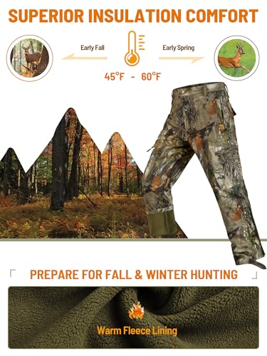NEW VIEW Camo Hunting Pants for Men, Warm Fleece Lined, Quiet Water-Resistant Winter Clothes for Cold Weather2