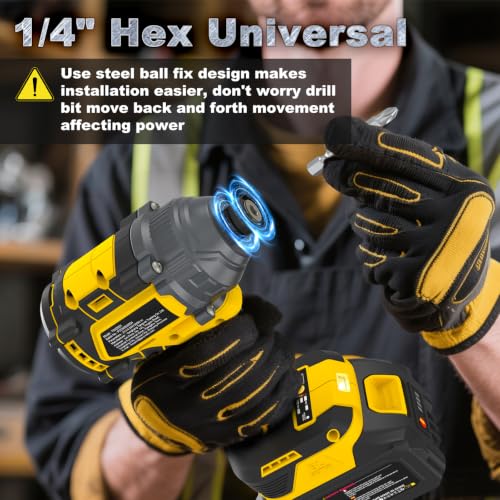 2655In-lbs 21V Brushless 1/4" Cordless Impact Driver Set Yellow - Image 2