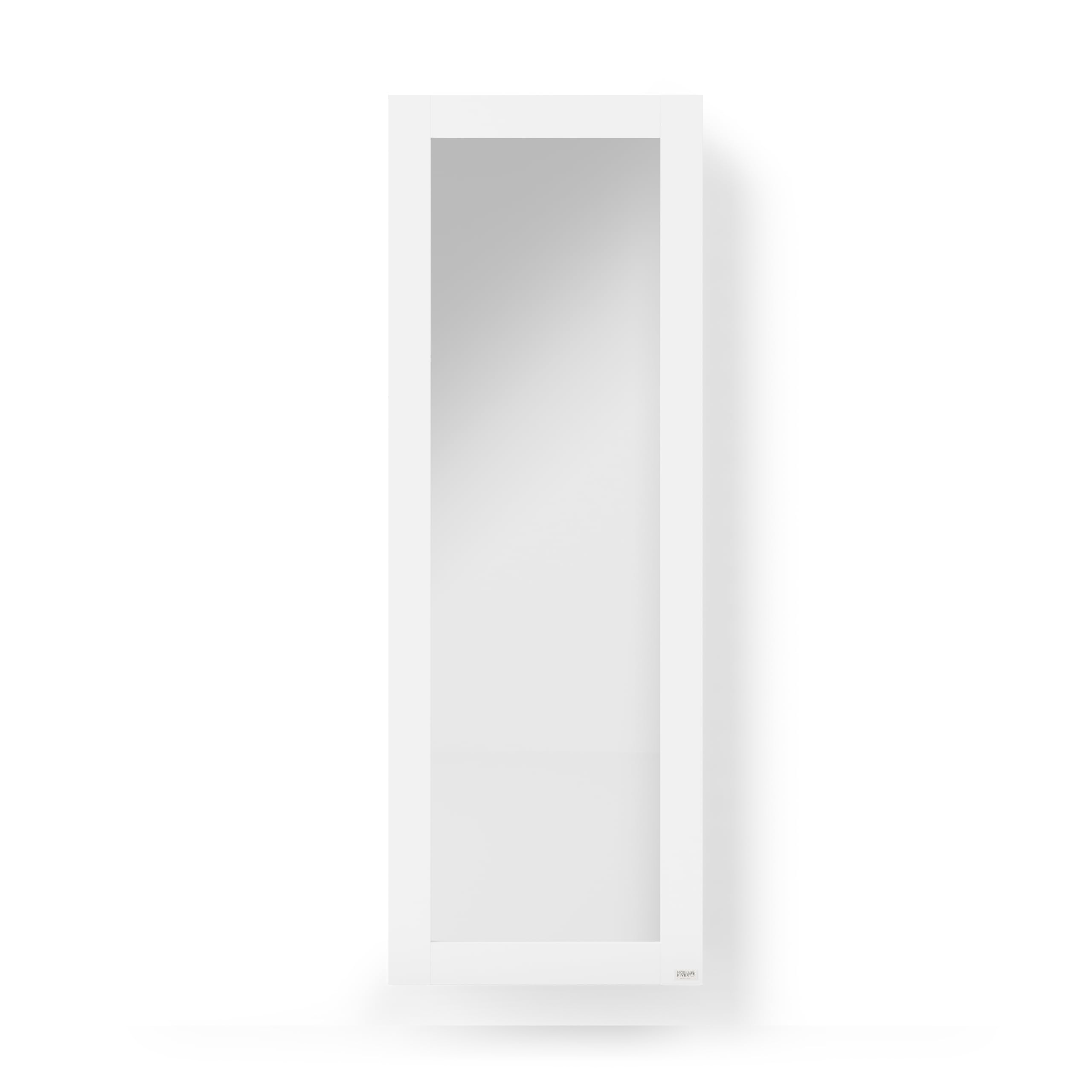 MOBILI FIVER, Zapatero con Espejo suspendido Rachele 170x60 cm, Fresno Blanco, Made In Italy
